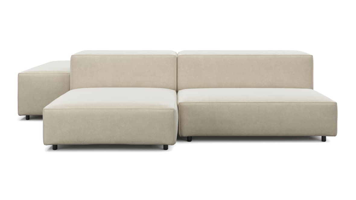  Extrasoft Sectional Sofa, Combination 1, Left, Eggshell Vegan Suede  Extrasoft Sectional Sofa, Combination 1, Left, Eggshell Vegan Suede image.