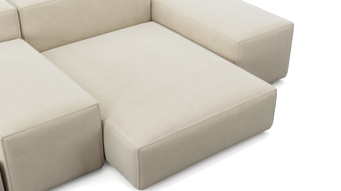  Extrasoft Sectional Sofa, Combination 1, Left, Eggshell Vegan Suede  Extrasoft Sectional Sofa, Combination 1, Left, Eggshell Vegan Suede image.
