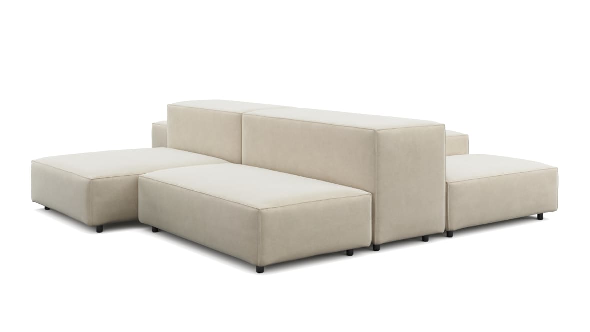  Extrasoft Sectional Sofa, Combination 1, Left, Eggshell Vegan Suede  Extrasoft Sectional Sofa, Combination 1, Left, Eggshell Vegan Suede image.