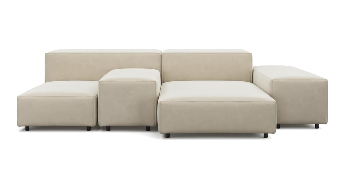  Extrasoft Sectional Sofa, Combination 1, Left, Eggshell Vegan Suede  Extrasoft Sectional Sofa, Combination 1, Left, Eggshell Vegan Suede image.