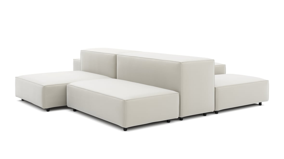  Extrasoft Sectional Sofa, Combination 1, Left, Oatmeal Brushed Weave  Extrasoft Sectional Sofa, Combination 1, Left, Oatmeal Brushed Weave image.