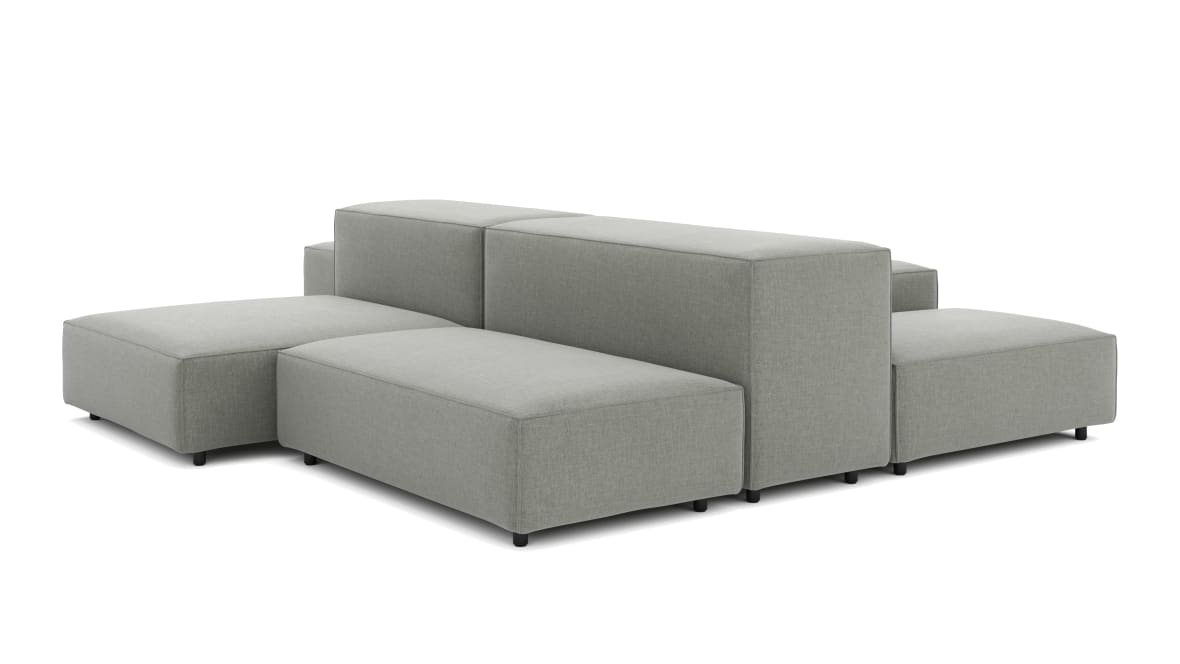 Extrasoft Sectional Sofa, Combination 1, Left, Soft Gray Brushed Weave Extrasoft Sectional Sofa, Combination 1, Left, Soft Gray Brushed Weave image.