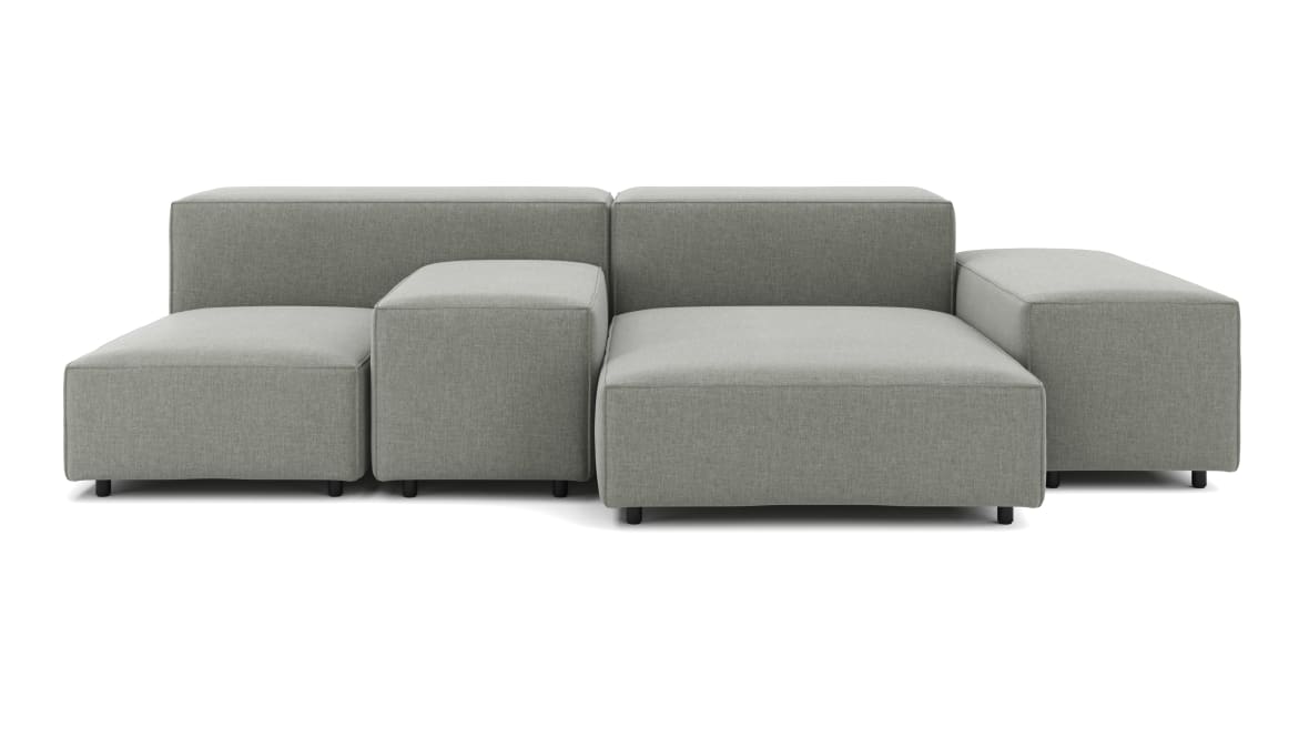 Extrasoft Sectional Sofa, Combination 1, Left, Soft Gray Brushed Weave Extrasoft Sectional Sofa, Combination 1, Left, Soft Gray Brushed Weave image.