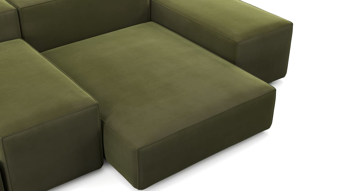 Extrasoft Sectional Sofa, Combination 1, Left, Spruce Luxe Velvet Extrasoft Sectional Sofa, Combination 1, Left, Spruce Luxe Velvet image.