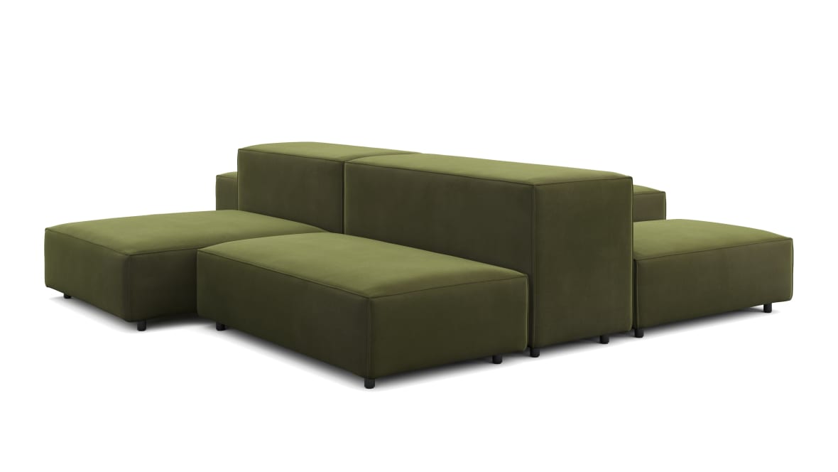 Extrasoft Sectional Sofa, Combination 1, Left, Spruce Luxe Velvet Extrasoft Sectional Sofa, Combination 1, Left, Spruce Luxe Velvet image.