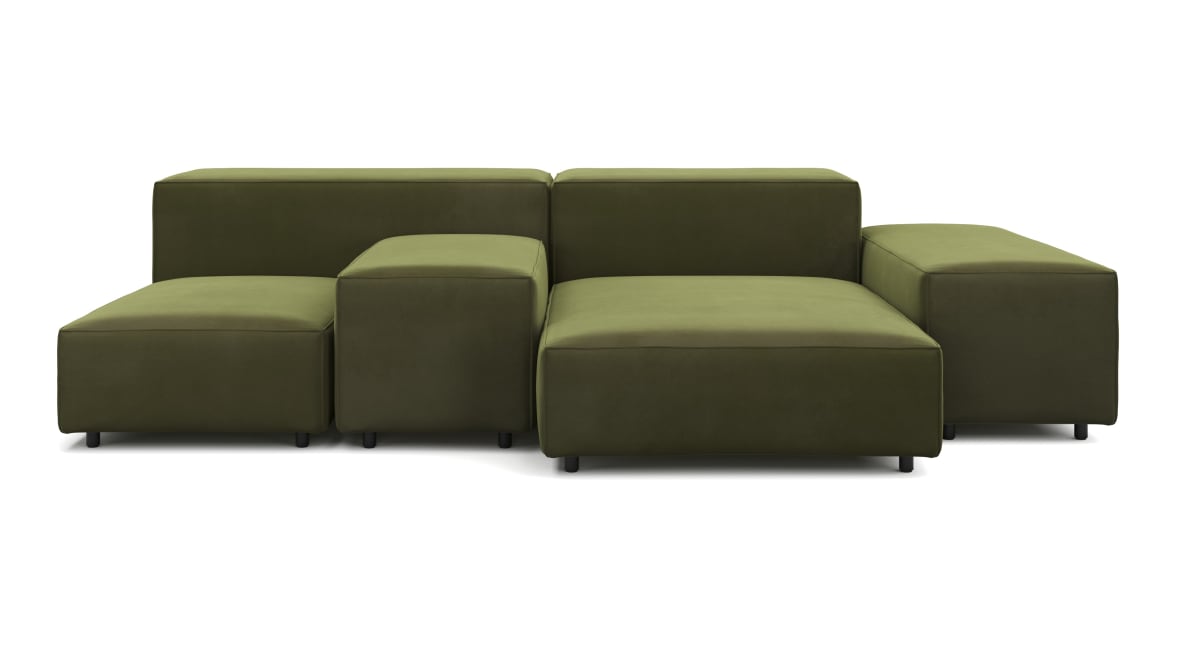 Extrasoft Sectional Sofa, Combination 1, Left, Spruce Luxe Velvet Extrasoft Sectional Sofa, Combination 1, Left, Spruce Luxe Velvet image.