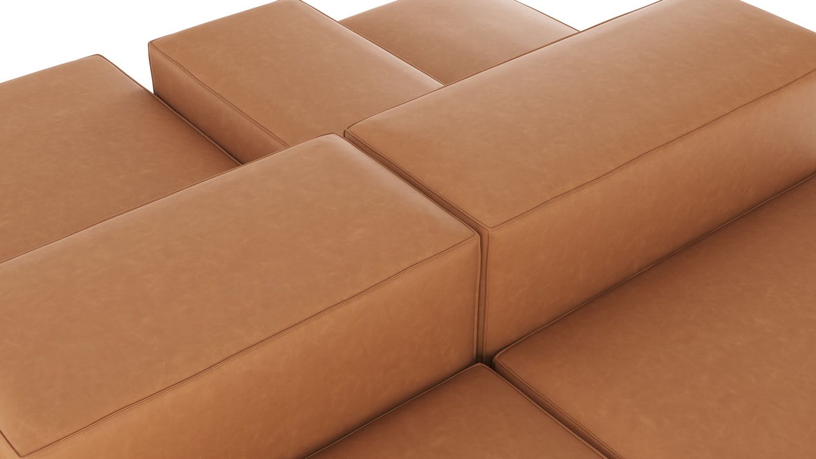  Extrasoft Sectional Sofa, Combination 1, Left, Tan Vegan Leather  Extrasoft Sectional Sofa, Combination 1, Left, Tan Vegan Leather image.