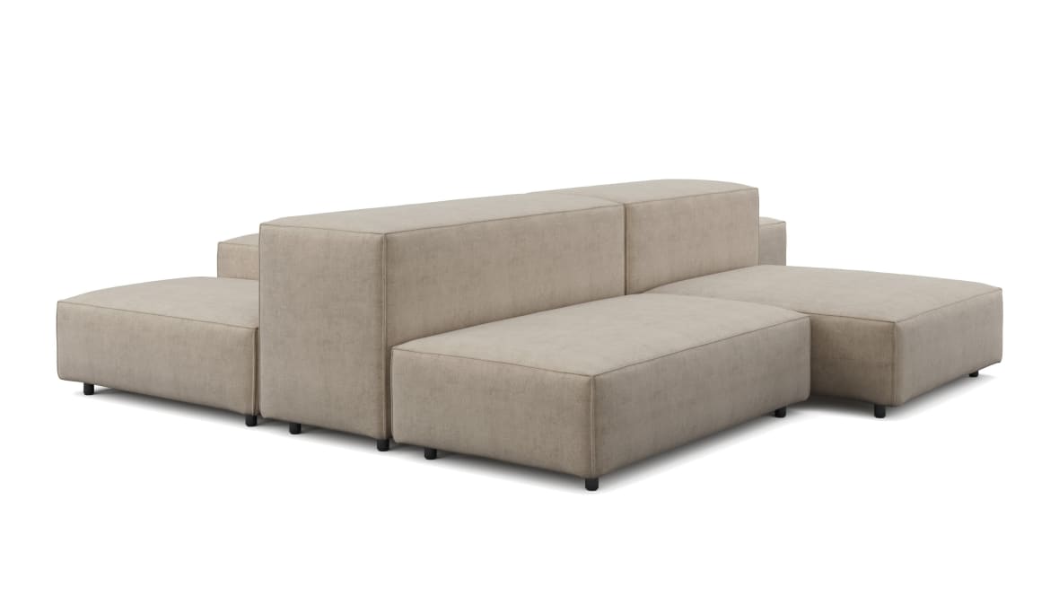  Extrasoft Sectional Sofa, Combination 1, Right, Biscotti Brushed Weave  Extrasoft Sectional Sofa, Combination 1, Right, Biscotti Brushed Weave image.