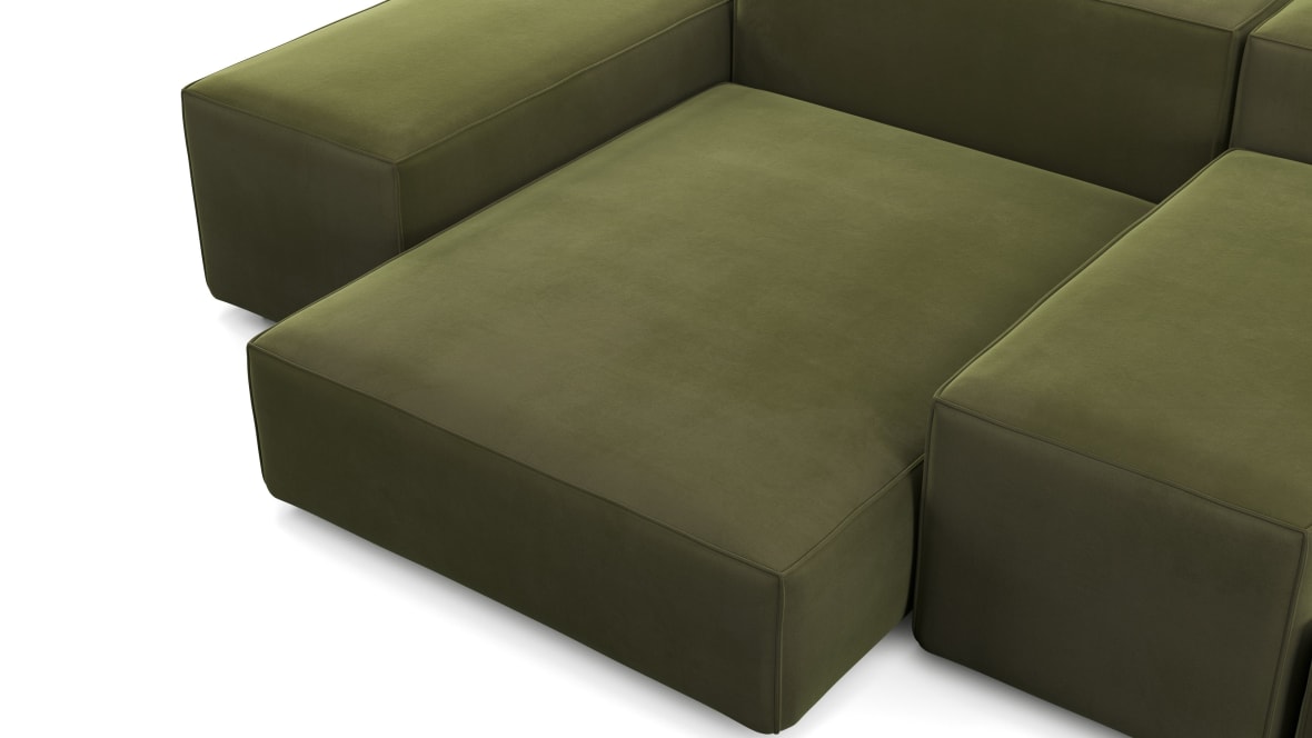 Extrasoft Sectional Sofa, Combination 1, Right, Spruce Luxe Velvet Extrasoft Sectional Sofa, Combination 1, Right, Spruce Luxe Velvet image.