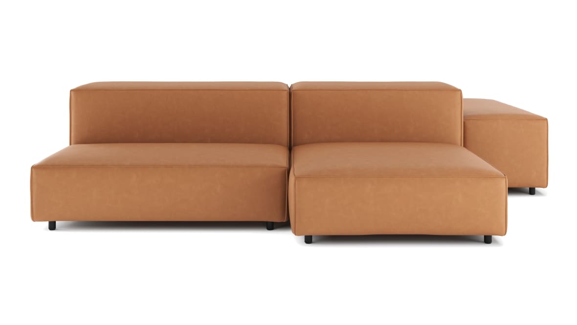 Extrasoft Sectional Sofa, Combination 1, Right, Tan Vegan Leather Extrasoft Sectional Sofa, Combination 1, Right, Tan Vegan Leather image.