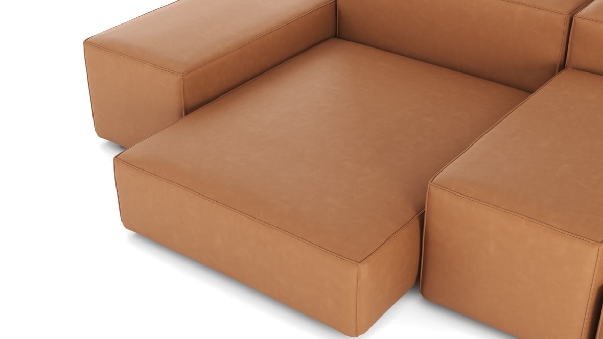 Extrasoft Sectional Sofa, Combination 1, Right, Tan Vegan Leather Extrasoft Sectional Sofa, Combination 1, Right, Tan Vegan Leather image.