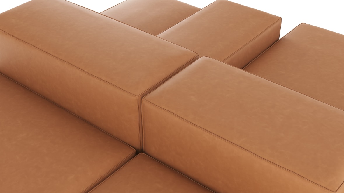 Extrasoft Sectional Sofa, Combination 1, Right, Tan Vegan Leather Extrasoft Sectional Sofa, Combination 1, Right, Tan Vegan Leather image.