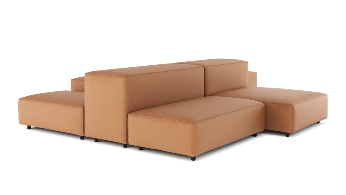 Extrasoft Sectional Sofa, Combination 1, Right, Tan Vegan Leather Extrasoft Sectional Sofa, Combination 1, Right, Tan Vegan Leather image.