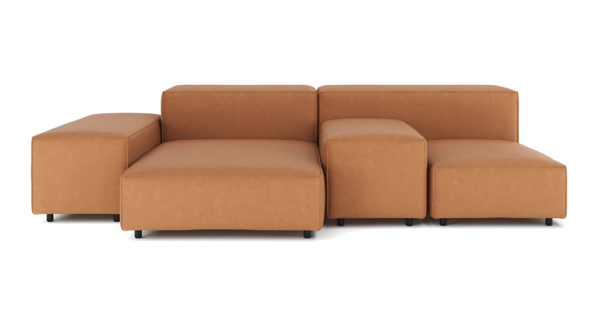 Extrasoft Sectional Sofa, Combination 1, Right, Tan Vegan Leather Extrasoft Sectional Sofa, Combination 1, Right, Tan Vegan Leather image.