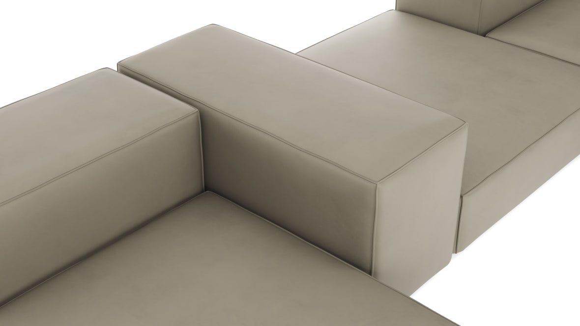 Extrasoft Sectional Sofa, Combination 2, Left, Beige Gray Vegan Leather Extrasoft Sectional Sofa, Combination 2, Left, Beige Gray Vegan Leather image.