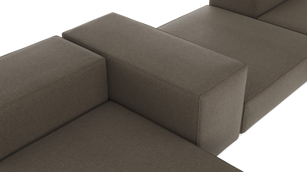 Extrasoft Sectional Sofa, Combination 2, Left, Coffee Brushed Weave Extrasoft Sectional Sofa, Combination 2, Left, Coffee Brushed Weave image.