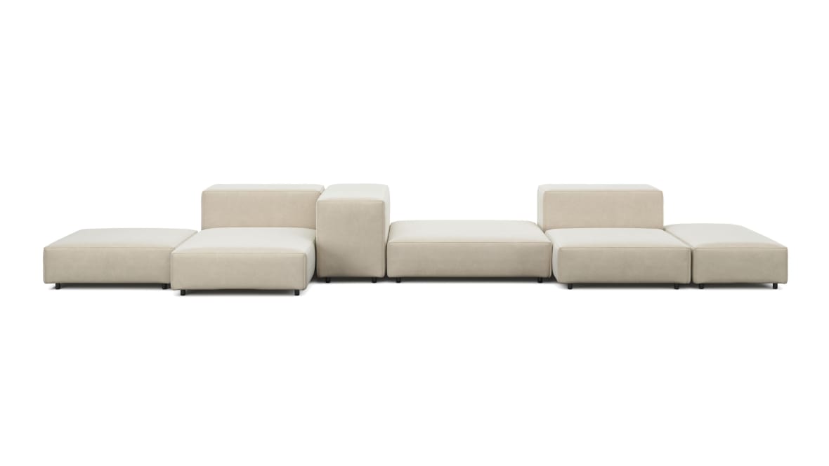  Extrasoft Sectional Sofa, Combination 2, Left, Eggshell Vegan Suede  Extrasoft Sectional Sofa, Combination 2, Left, Eggshell Vegan Suede image.