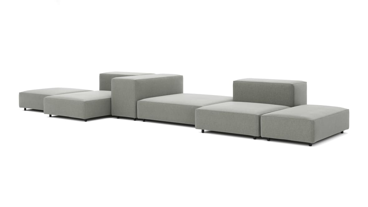 Extrasoft Sectional Sofa, Combination 2, Left, Soft Gray Brushed Weave Extrasoft Sectional Sofa, Combination 2, Left, Soft Gray Brushed Weave image.