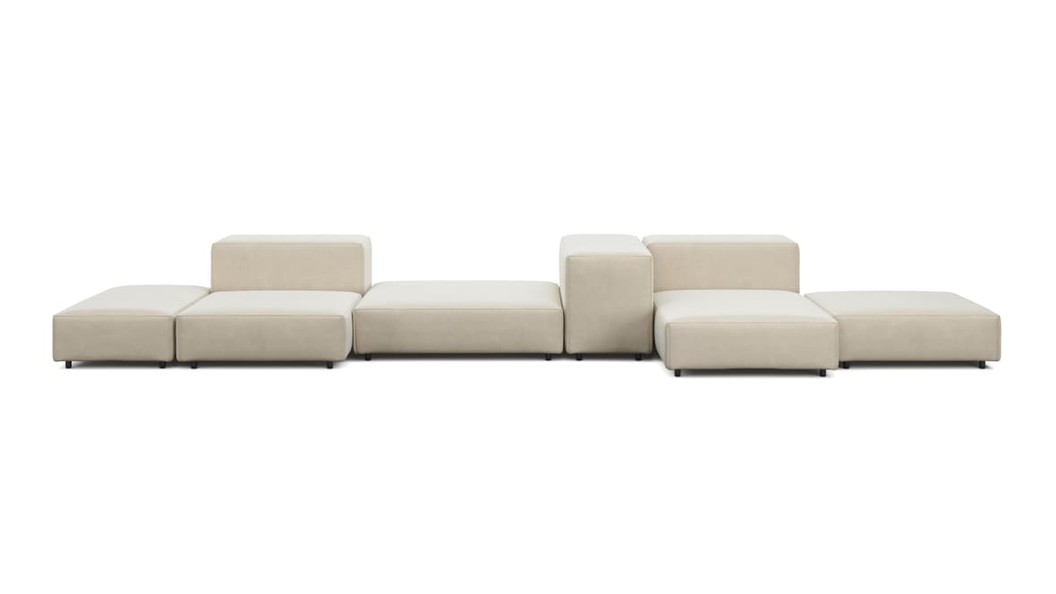 Extrasoft Sectional Sofa, Combination 2, Right, Eggshell Vegan Suede Extrasoft Sectional Sofa, Combination 2, Right, Eggshell Vegan Suede image.