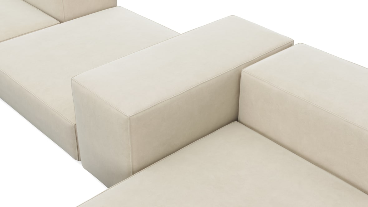 Extrasoft Sectional Sofa, Combination 2, Right, Eggshell Vegan Suede Extrasoft Sectional Sofa, Combination 2, Right, Eggshell Vegan Suede image.