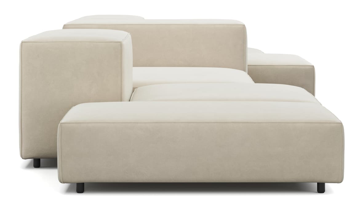 Extrasoft Sectional Sofa, Combination 2, Right, Eggshell Vegan Suede Extrasoft Sectional Sofa, Combination 2, Right, Eggshell Vegan Suede image.
