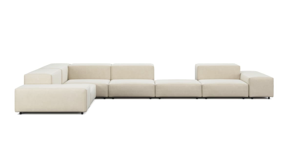  Extrasoft Sectional Sofa, Large Left Corner, Eggshell Vegan Suede  Extrasoft Sectional Sofa, Large Left Corner, Eggshell Vegan Suede image.