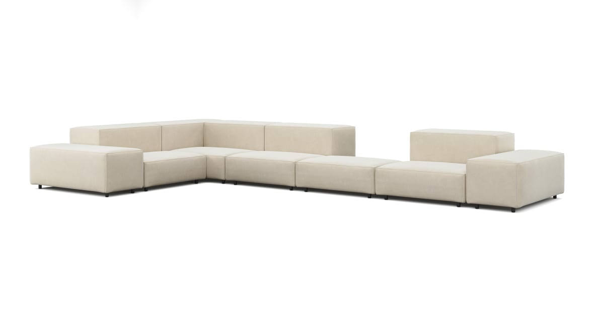  Extrasoft Sectional Sofa, Large Left Corner, Eggshell Vegan Suede  Extrasoft Sectional Sofa, Large Left Corner, Eggshell Vegan Suede image.