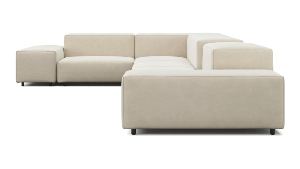  Extrasoft Sectional Sofa, Large Left Corner, Eggshell Vegan Suede  Extrasoft Sectional Sofa, Large Left Corner, Eggshell Vegan Suede image.