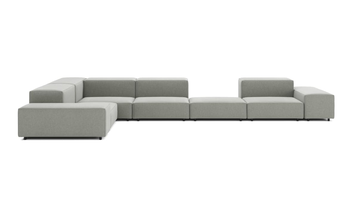 Extrasoft Sectional Sofa, Large Left Corner, Soft Gray Brushed Weave Extrasoft Sectional Sofa, Large Left Corner, Soft Gray Brushed Weave image.