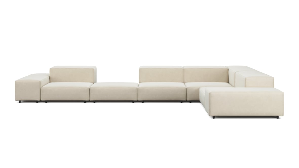  Extrasoft Sectional Sofa, Large Right Corner, Eggshell Vegan Suede  Extrasoft Sectional Sofa, Large Right Corner, Eggshell Vegan Suede image.