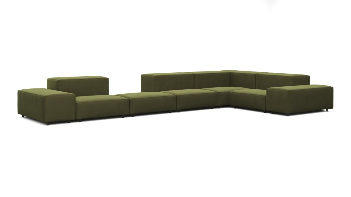 Extrasoft Sectional Sofa, Large Right Corner, Spruce Luxe Velvet Extrasoft Sectional Sofa, Large Right Corner, Spruce Luxe Velvet image.