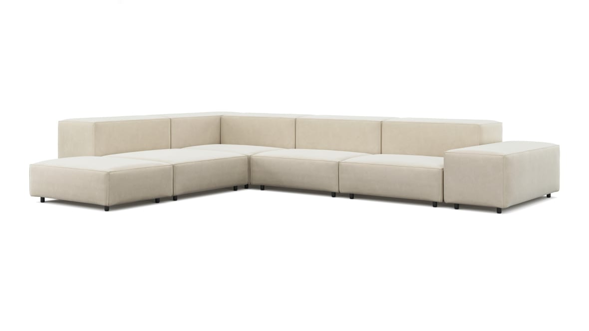 Extrasoft Sectional Sofa, Left Corner, Eggshell Vegan Suede Extrasoft Sectional Sofa, Left Corner, Eggshell Vegan Suede image.
