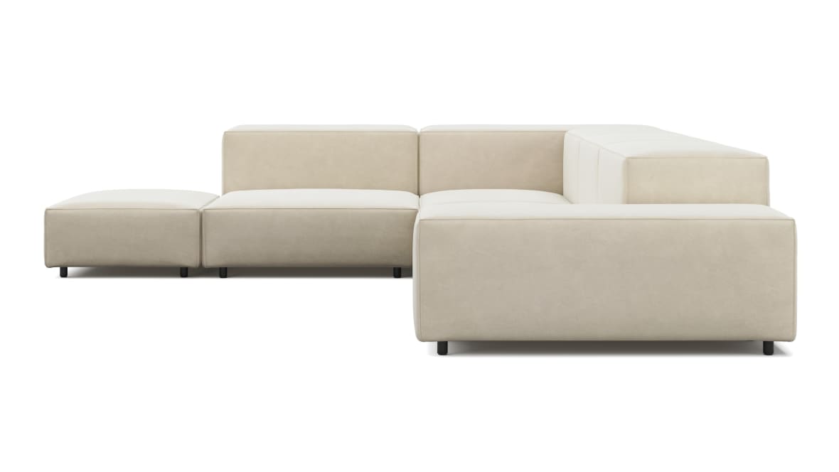 Extrasoft Sectional Sofa, Left Corner, Eggshell Vegan Suede Extrasoft Sectional Sofa, Left Corner, Eggshell Vegan Suede image.