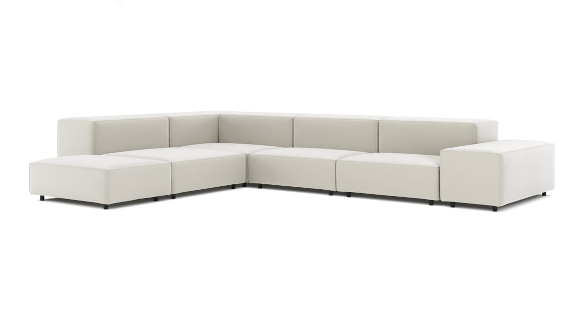  Extrasoft Sectional Sofa, Left Corner, Oatmeal Brushed Weave  Extrasoft Sectional Sofa, Left Corner, Oatmeal Brushed Weave image.