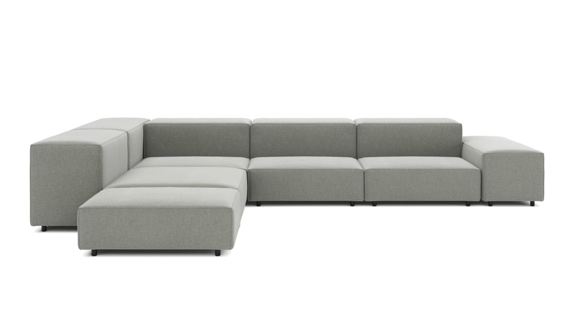 Extrasoft Sectional Sofa, Left Corner, Soft Gray Brushed Weave Extrasoft Sectional Sofa, Left Corner, Soft Gray Brushed Weave image.