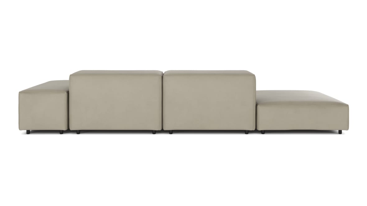 Extrasoft Sectional Sofa, Open End Sofa, Left, Beige Gray Vegan Leather Extrasoft Sectional Sofa, Open End Sofa, Left, Beige Gray Vegan Leather image.
