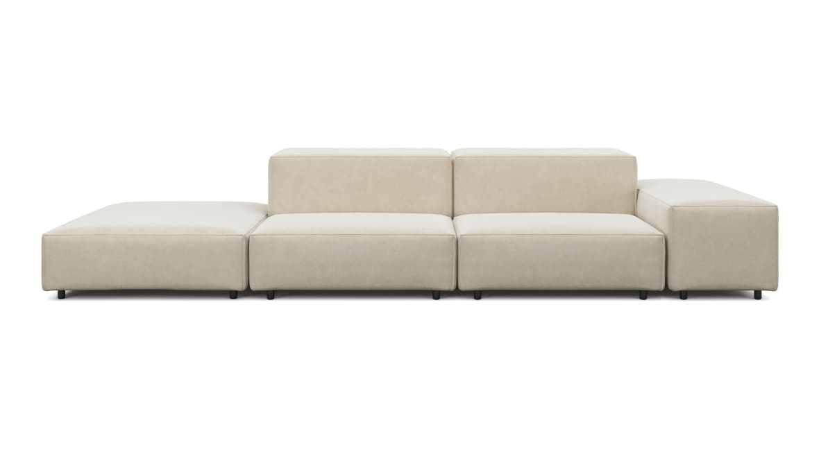  Extrasoft Sectional Sofa, Open End Sofa, Left, Eggshell Vegan Suede  Extrasoft Sectional Sofa, Open End Sofa, Left, Eggshell Vegan Suede image.