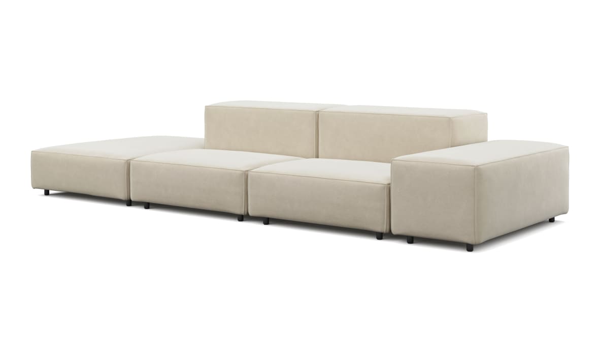  Extrasoft Sectional Sofa, Open End Sofa, Left, Eggshell Vegan Suede  Extrasoft Sectional Sofa, Open End Sofa, Left, Eggshell Vegan Suede image.