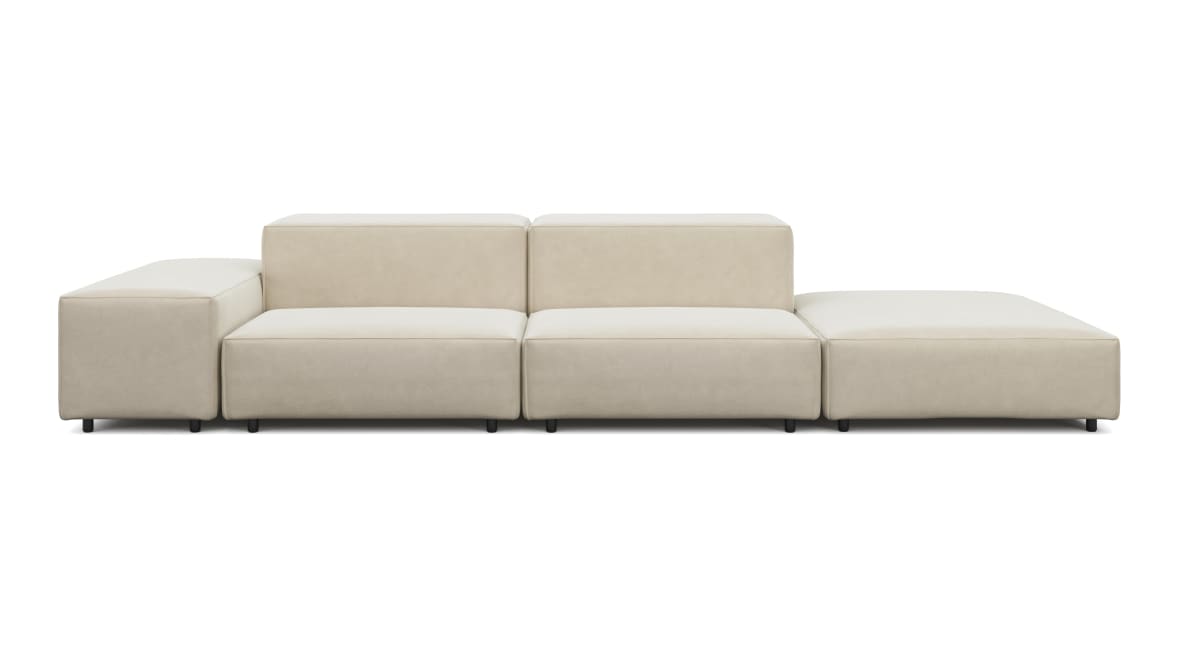  Extrasoft Sectional Sofa, Open End Sofa, Right, Eggshell Vegan Suede  Extrasoft Sectional Sofa, Open End Sofa, Right, Eggshell Vegan Suede image.