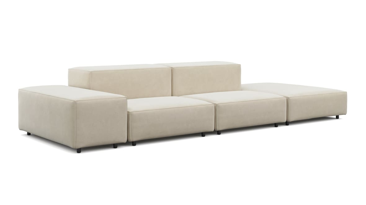  Extrasoft Sectional Sofa, Open End Sofa, Right, Eggshell Vegan Suede  Extrasoft Sectional Sofa, Open End Sofa, Right, Eggshell Vegan Suede image.