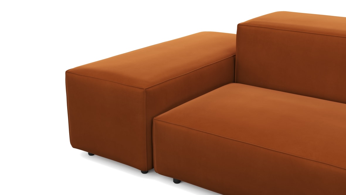Extrasoft Sectional Sofa, Right Corner, Burnt Orange Velvet Extrasoft Sectional Sofa, Right Corner, Burnt Orange Velvet image.