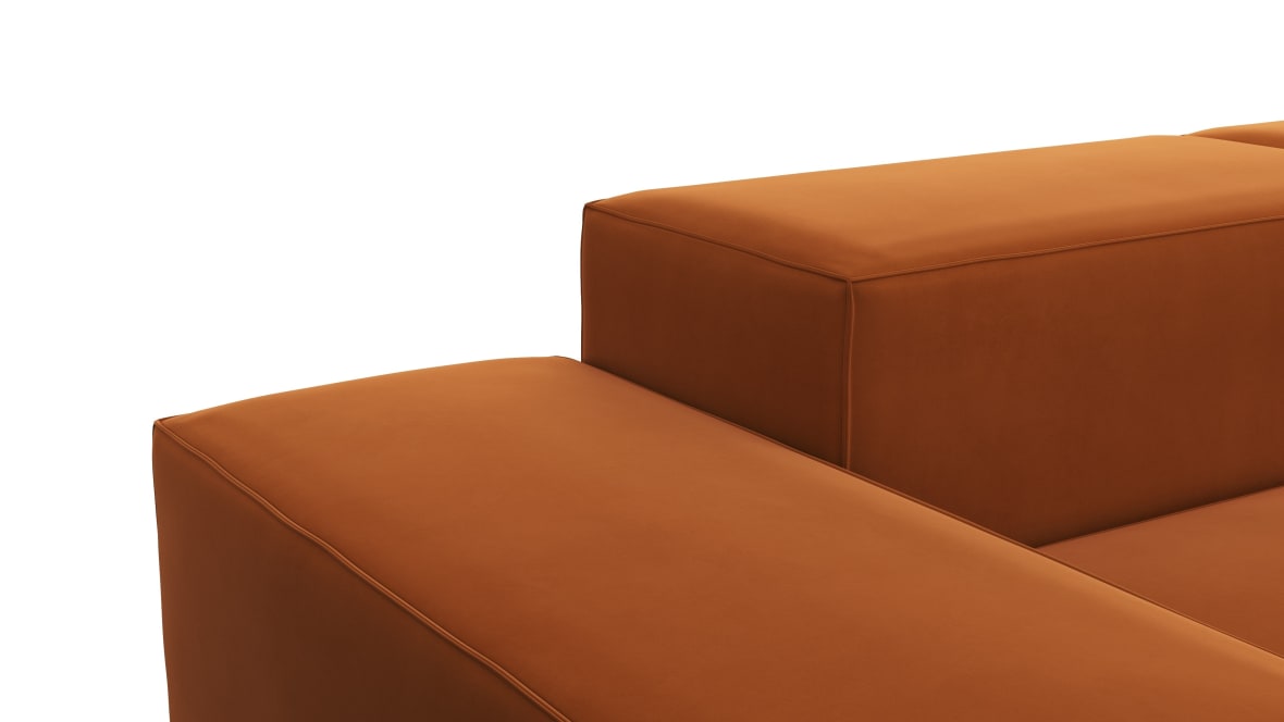 Extrasoft Sectional Sofa, Right Corner, Burnt Orange Velvet Extrasoft Sectional Sofa, Right Corner, Burnt Orange Velvet image.