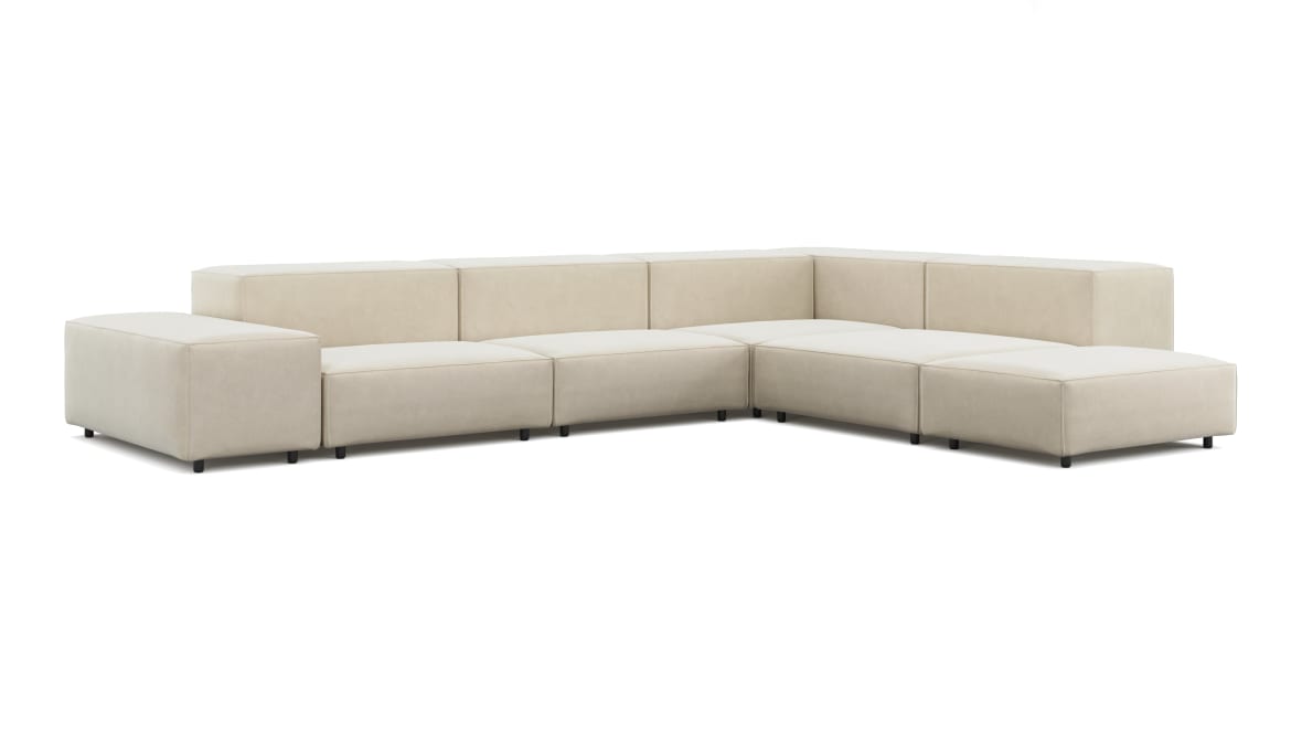  Extrasoft Sectional Sofa, Right Corner, Eggshell Vegan Suede  Extrasoft Sectional Sofa, Right Corner, Eggshell Vegan Suede image.