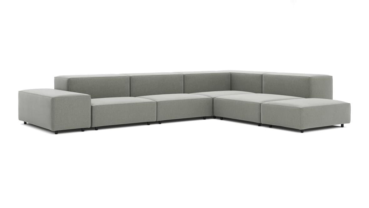  Extrasoft Sectional Sofa, Right Corner, Soft Gray Brushed Weave  Extrasoft Sectional Sofa, Right Corner, Soft Gray Brushed Weave image.
