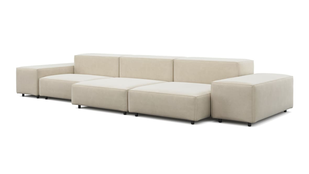  Extrasoft Sectional Sofa, Three Seater Sofa, Left, Eggshell Vegan Suede  Extrasoft Sectional Sofa, Three Seater Sofa, Left, Eggshell Vegan Suede image.