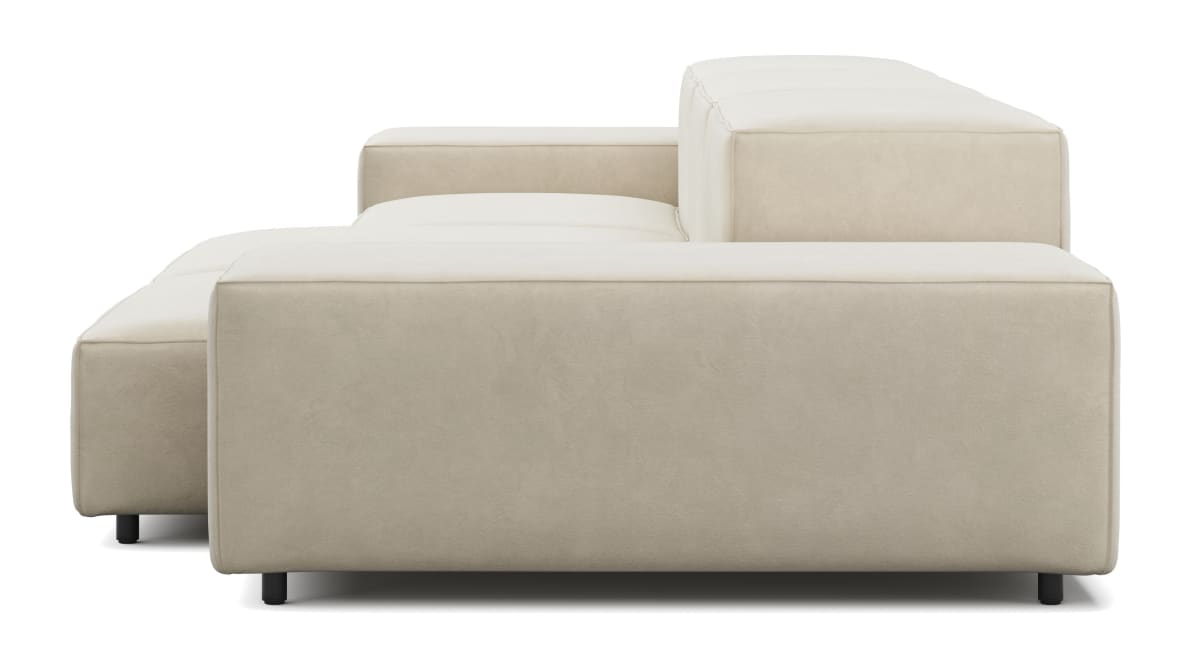  Extrasoft Sectional Sofa, Three Seater Sofa, Left, Eggshell Vegan Suede  Extrasoft Sectional Sofa, Three Seater Sofa, Left, Eggshell Vegan Suede image.