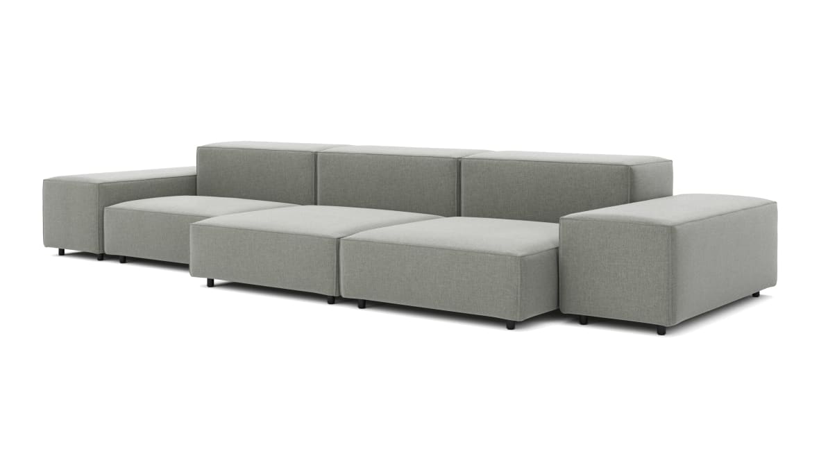 Extrasoft Sectional Sofa, Three Seater Sofa, Left, Soft Gray Brushed Weave Extrasoft Sectional Sofa, Three Seater Sofa, Left, Soft Gray Brushed Weave image.