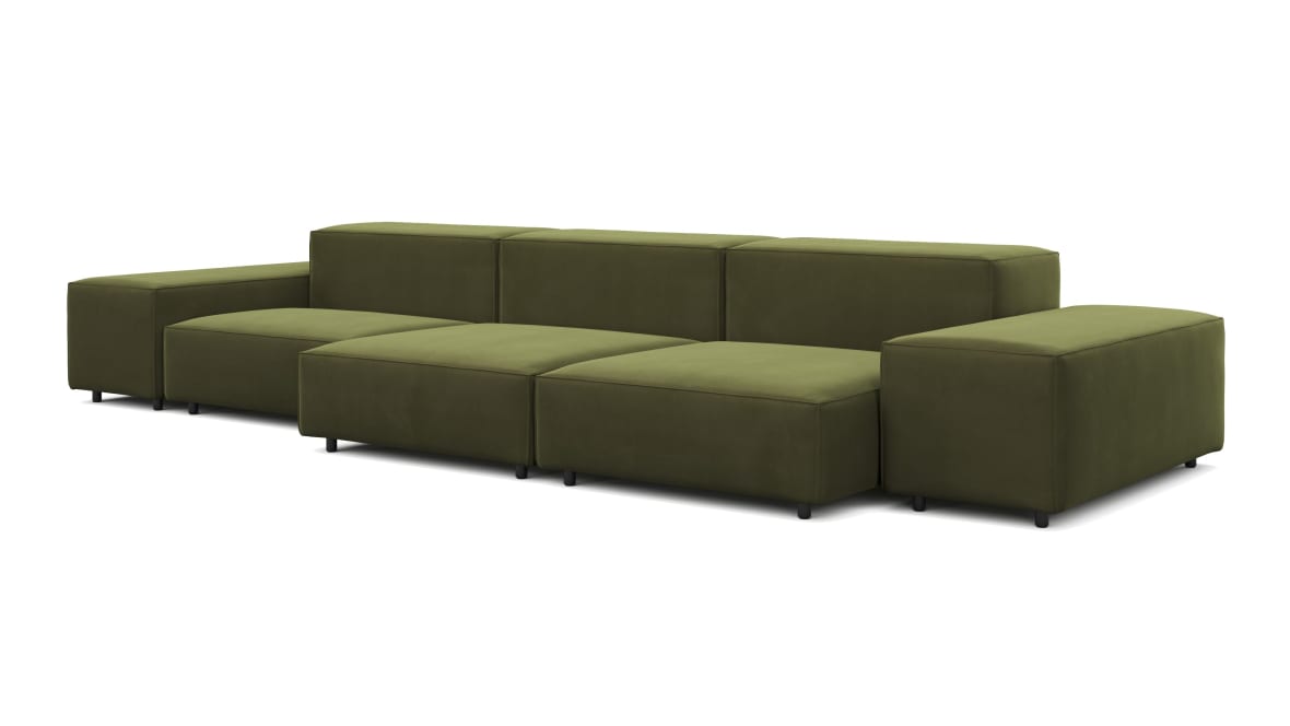 Extrasoft Sectional Sofa, Three Seater Sofa, Left, Spruce Luxe Velvet Extrasoft Sectional Sofa, Three Seater Sofa, Left, Spruce Luxe Velvet image.