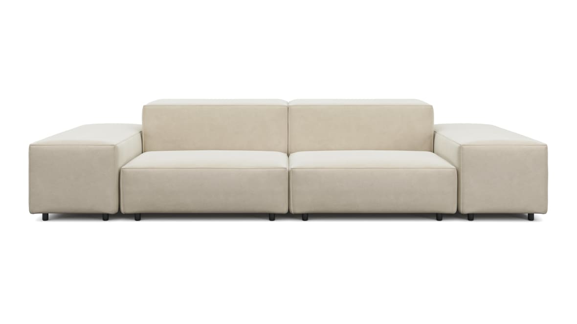  Extrasoft Sectional Sofa, Two Seater Sofa, Eggshell Vegan Suede  Extrasoft Sectional Sofa, Two Seater Sofa, Eggshell Vegan Suede image.