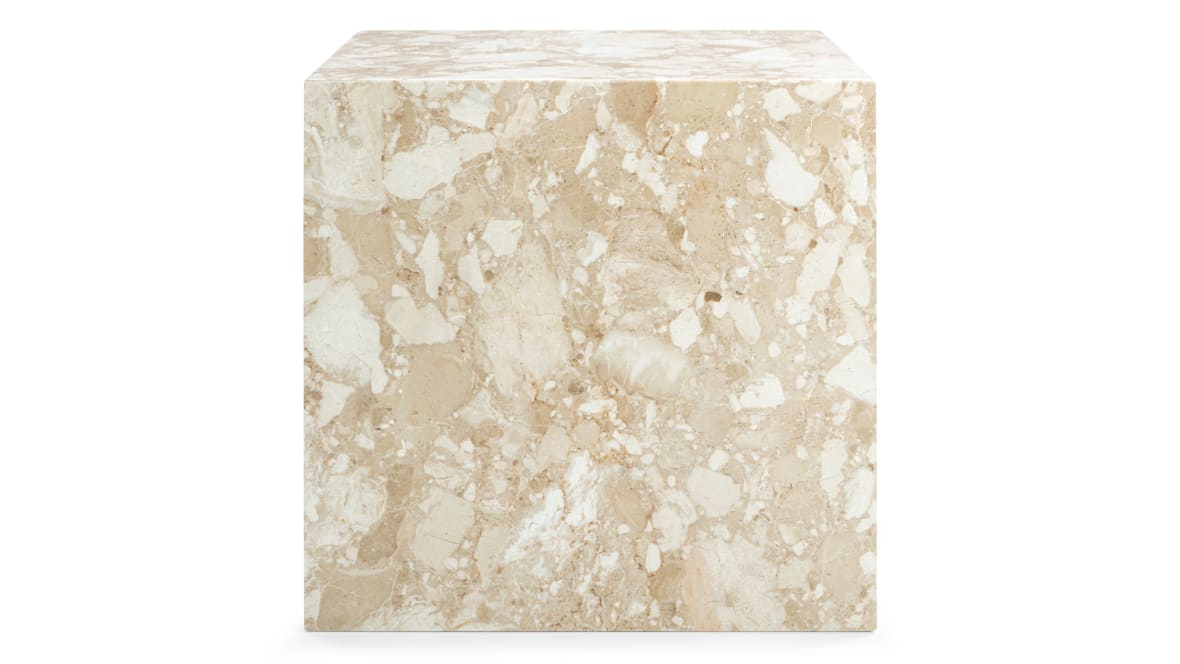 Plinth Short Side Table, Kunis Breccia Marble Plinth Short Side Table, Kunis Breccia Marble image.